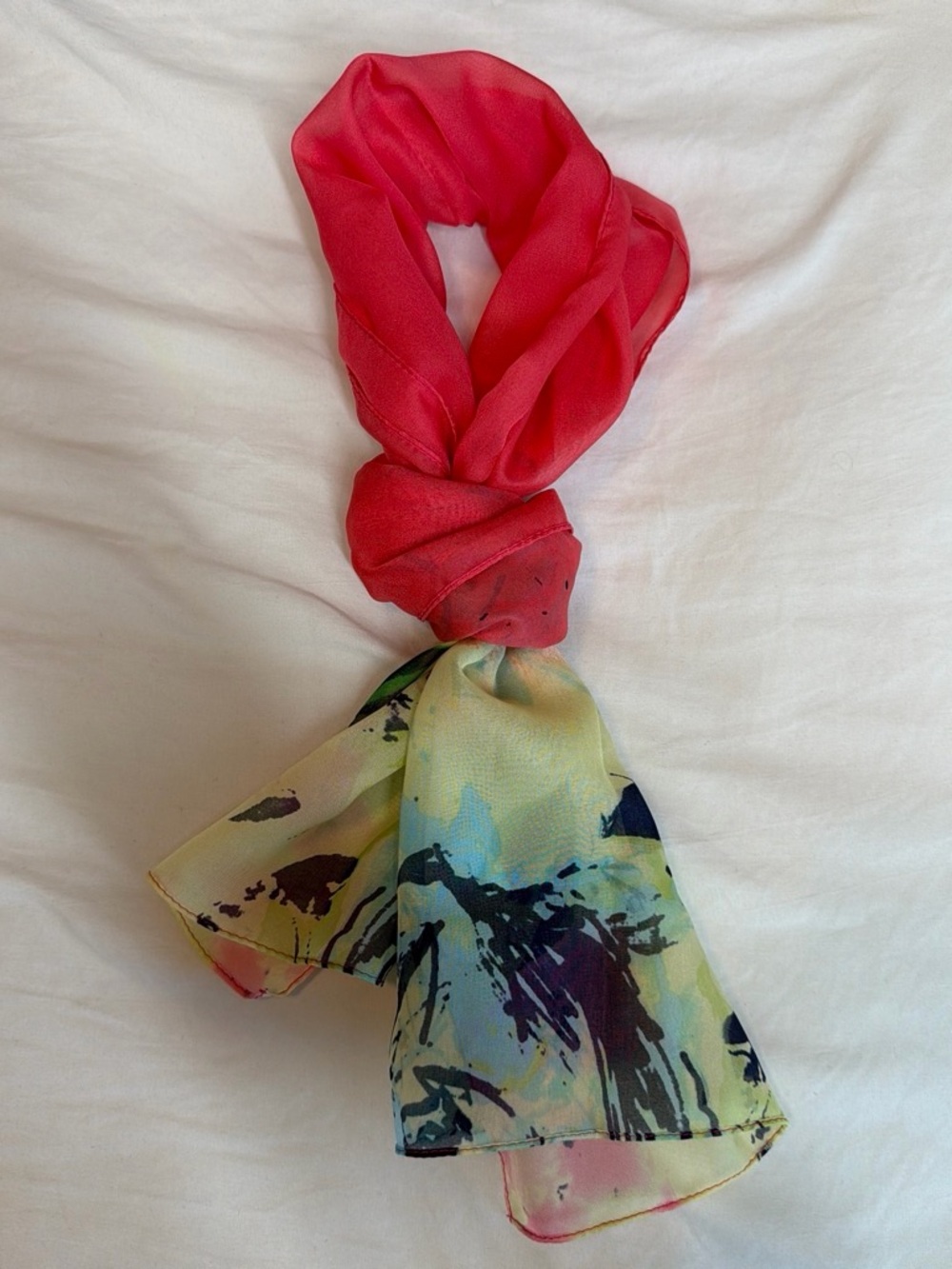 Two-Tone Pink and Multicolor Women's Fashion Scarf